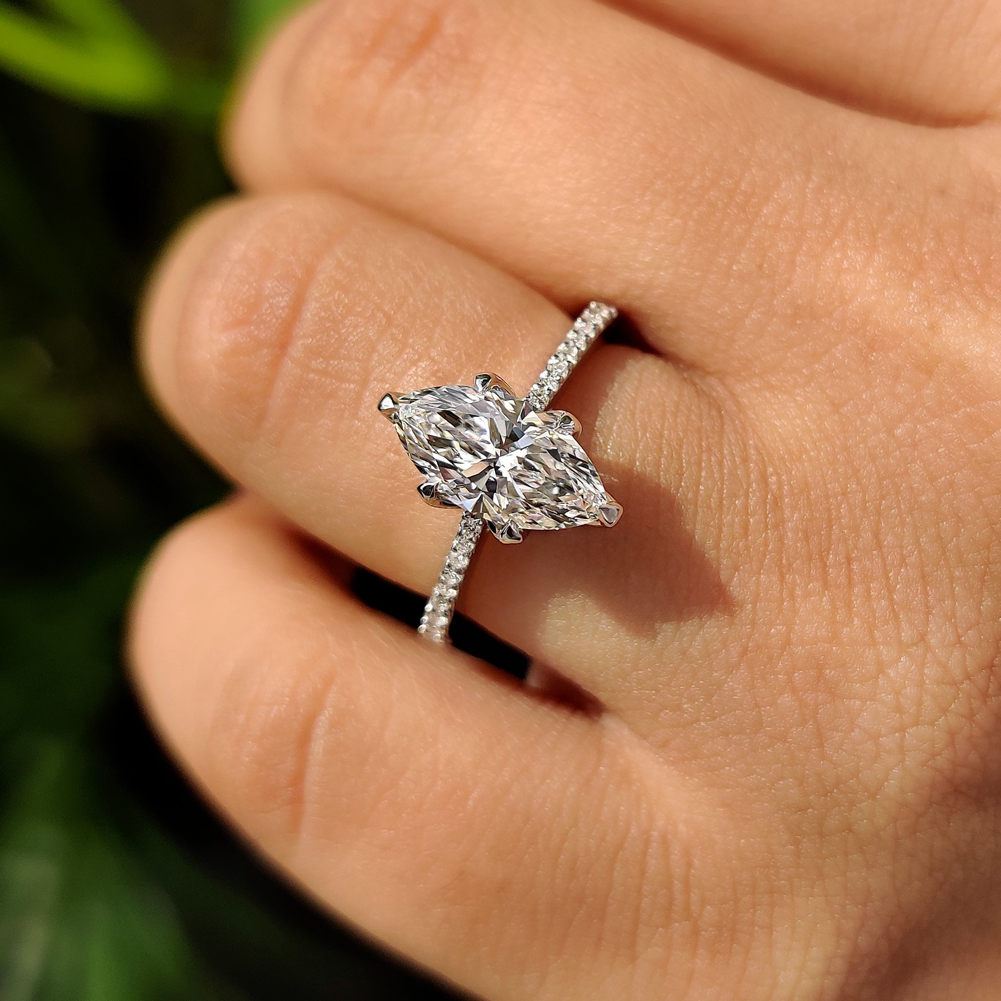 Cushion Hidden Halo Lab Grown Diamond Engagement Ring